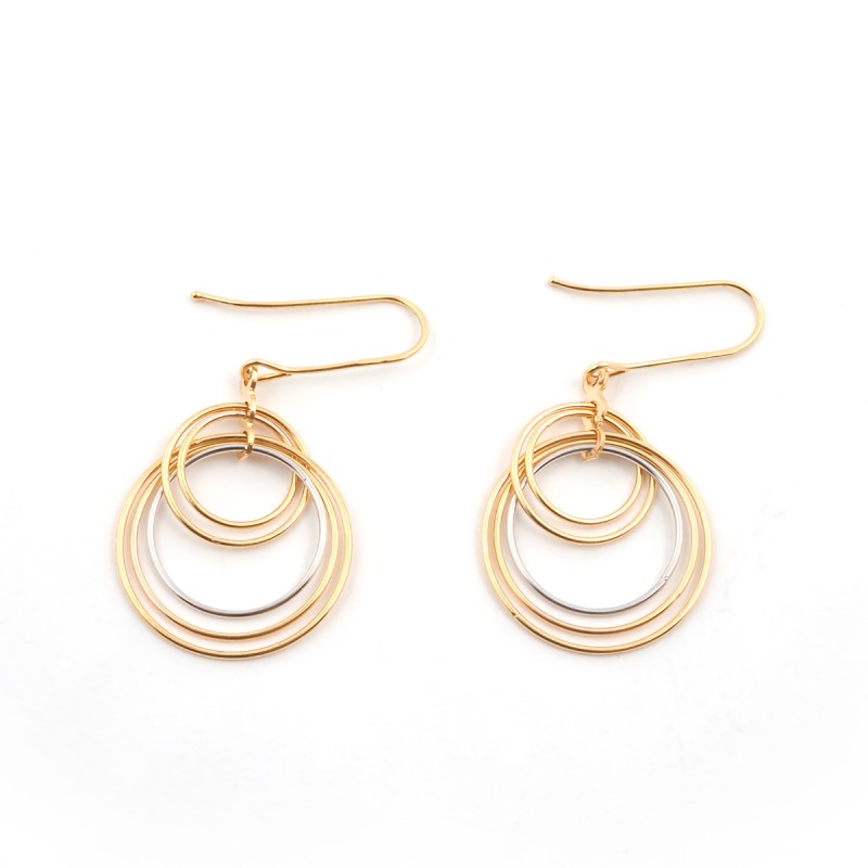 Boucle d'oreille carador Or 375/000  Anneaux or jaune et or blanc