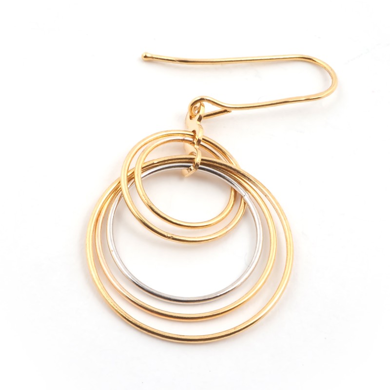 Boucle d'oreille carador Or 375/000  Anneaux or jaune et or blanc