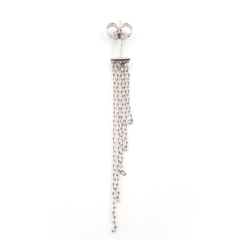 Carador - Boucles d'oreilles pendantes or blanc 375/000