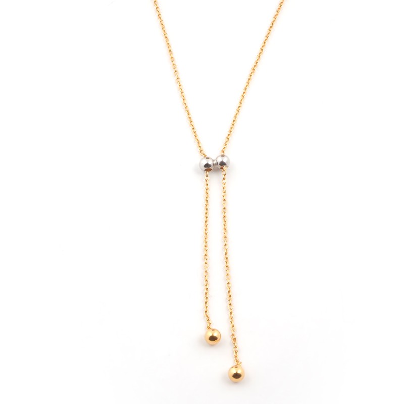 Collier Femme Carador minimaliste billes or 375/000