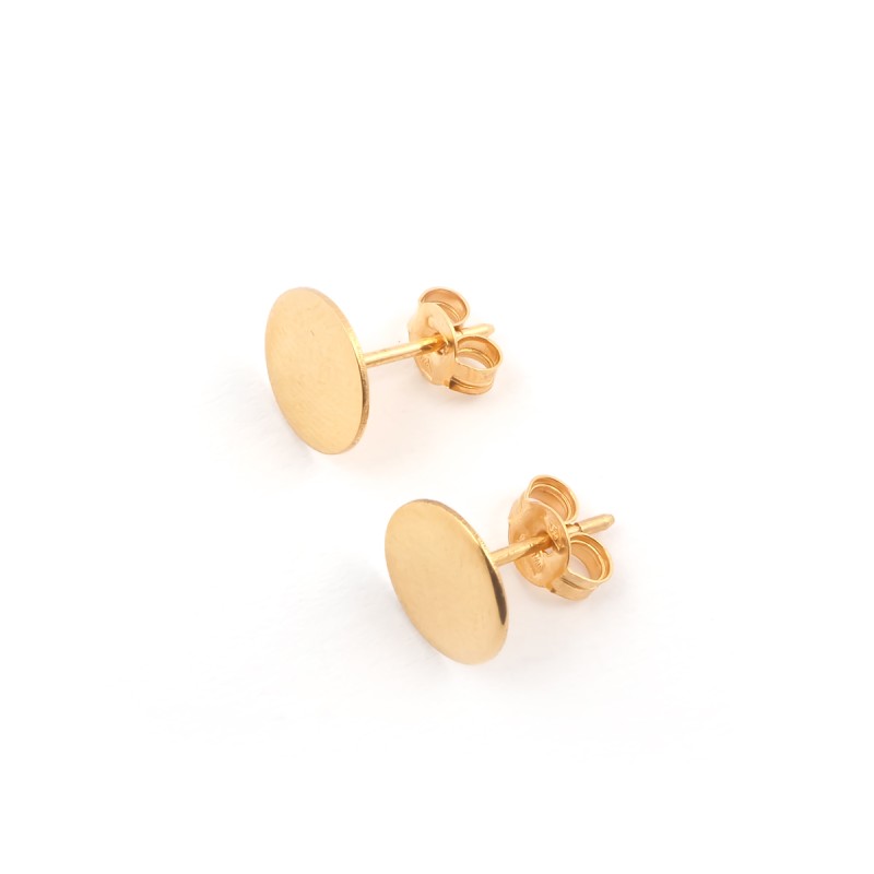 Boucles d'oreilles Femme Carador minimaliste disque or 375/000