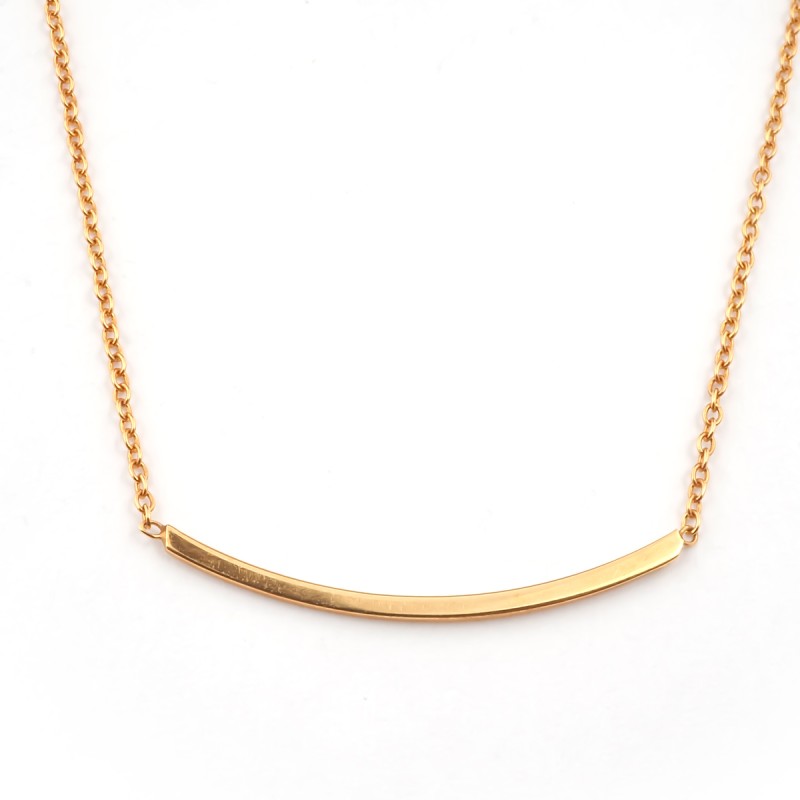 Collier Femme Carador minimaliste ligne courbe or 375/000