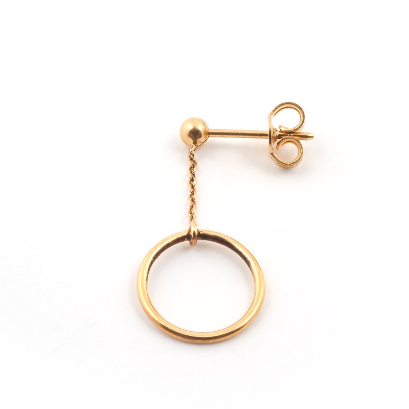 Boucles d'oreilles pendantes Carador Géométrie cercle or 375/000