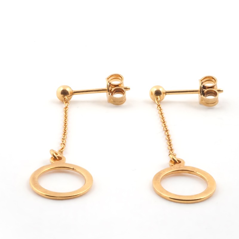 Boucles d'oreilles pendantes Carador sphère suspendue en or 375/000