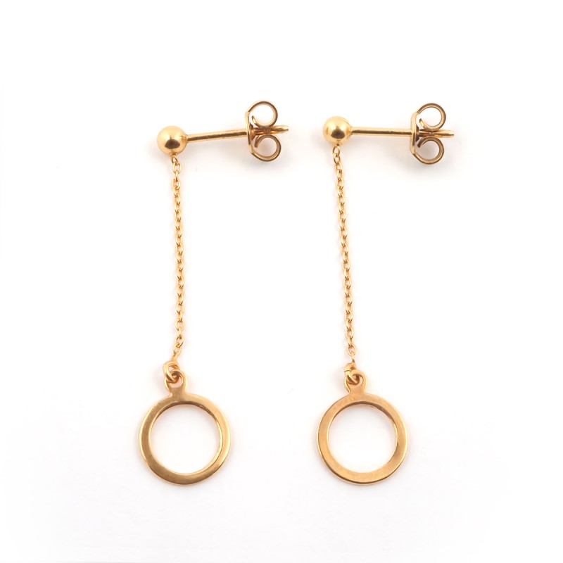 Boucles d'oreilles pendantes Carador sphère suspendue en or 375/000