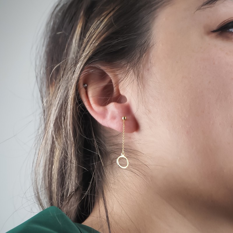 Boucles d'oreilles pendantes Carador sphère suspendue en or 375/000