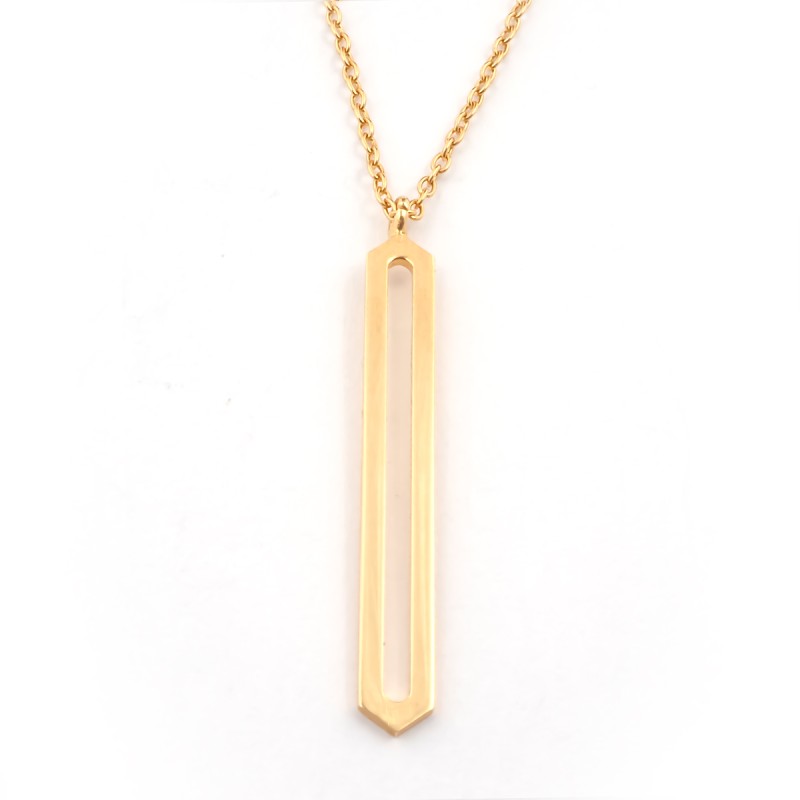 Collier Femme Carador minimaliste hexagne or 375/000