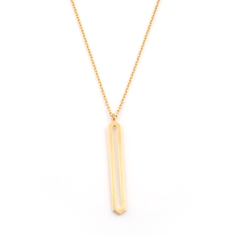 Collier Femme Carador minimaliste hexagne or 375/000