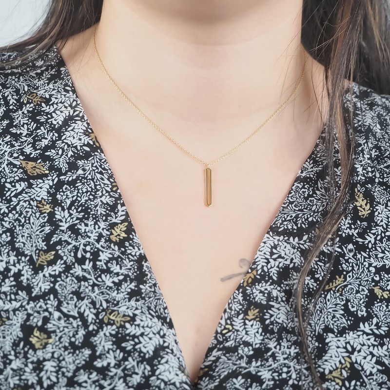 Collier Femme Carador minimaliste hexagne or 375/000