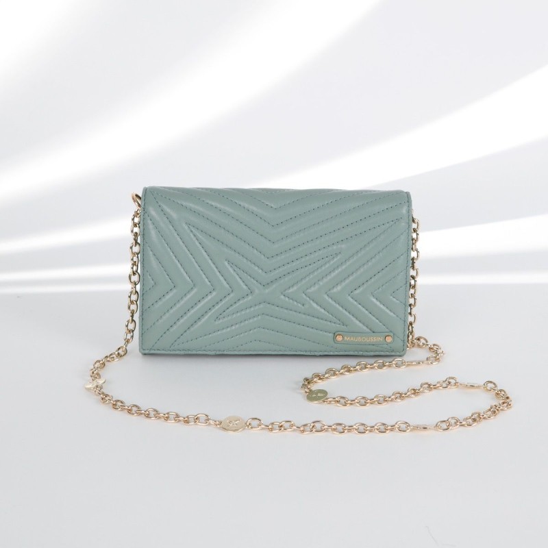 Pochette Miroir Mauboussin Belle, Libre et Vraie Vert d'eau