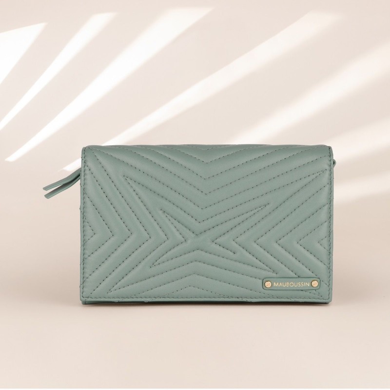 Pochette Miroir Mauboussin Belle, Libre et Vraie Vert d'eau