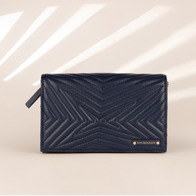 Pochette Miroir Mauboussin Belle, Libre et Vraie Bleu Marine