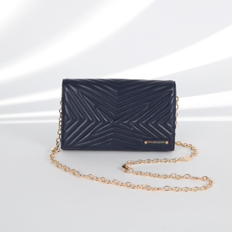 Pochette Miroir Mauboussin Belle, Libre et Vraie Bleu Marine