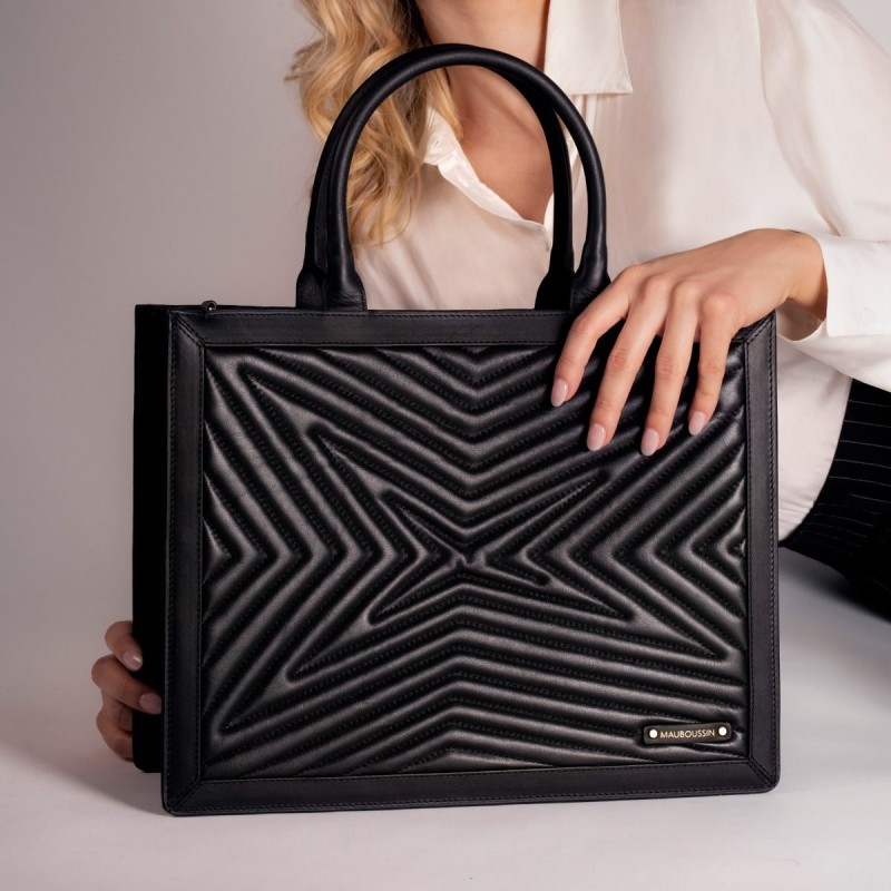 Sac Cabas Mauboussin Belle, Libre et Vraie Noir Grand modèle