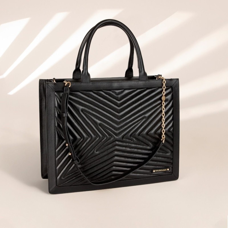 Sac Cabas Mauboussin Belle, Libre et Vraie Noir Grand modèle