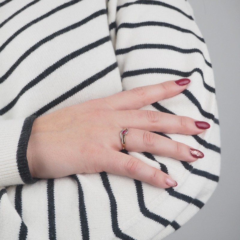 Bague Carador Rubis et Or bicolore 375/000