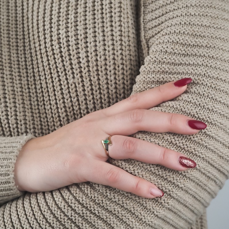 Bague Carador Emeraude et or jaune 375/000