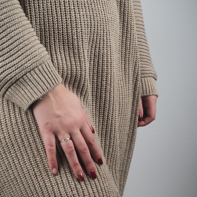 Bague Carador or jaune et blanc 375/000, emeraude