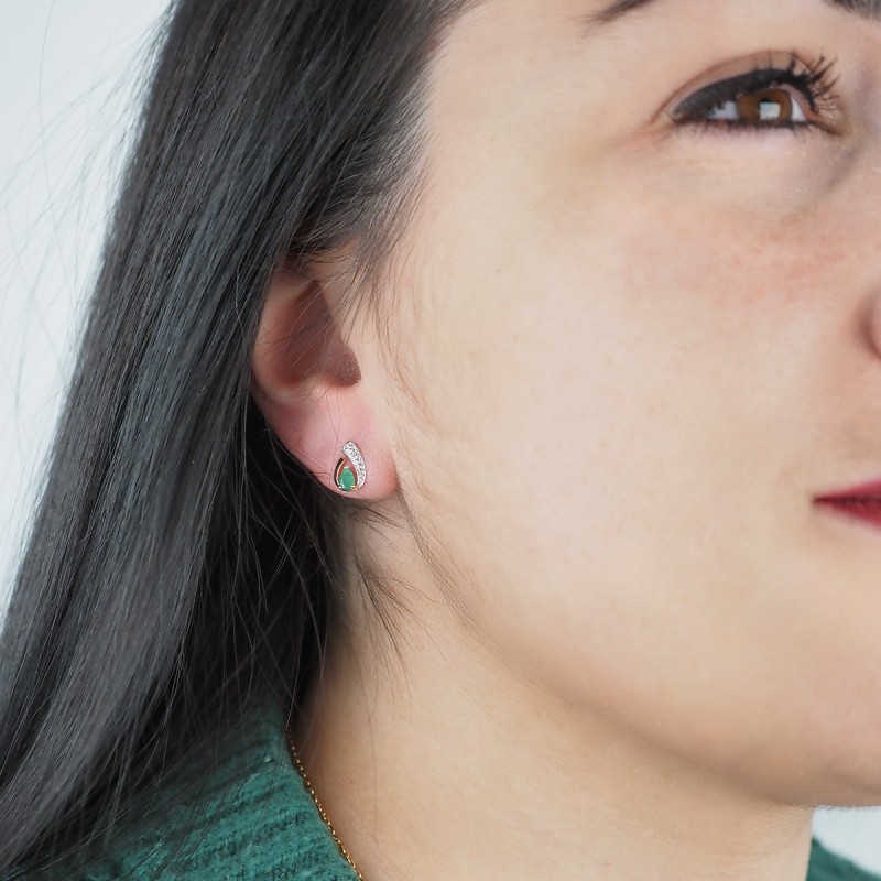 Boucles d'oreilles Carador Or jaune 375/000 et émeraude