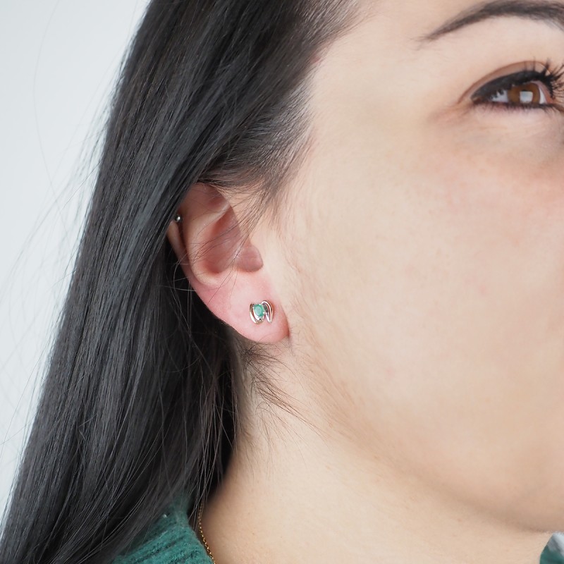 Boucles d'oreilles Carador Or bicolore 375/000 et émeraude