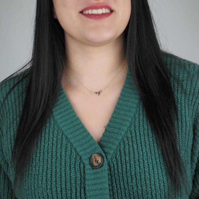 Collier Carador Or jaune 375/000 et Rubis