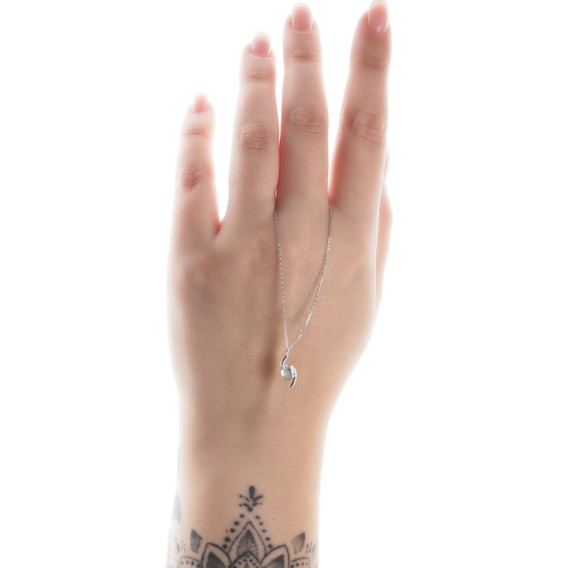 Collier Carador en or blanc 375/000 et topaze