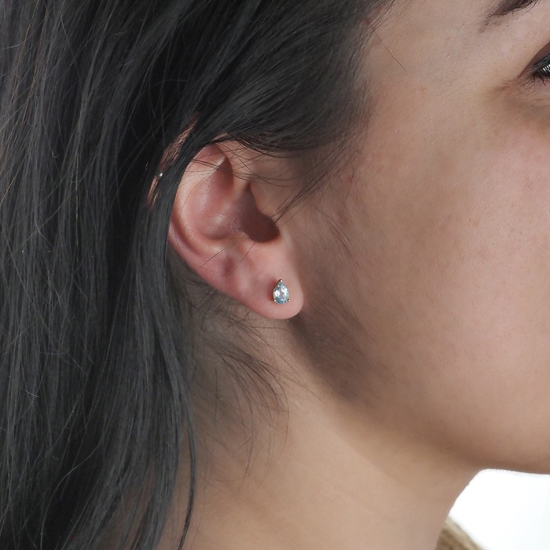 Boucles d'oreilles Carador Topaze 1.00 cts et Or jaune 375/000