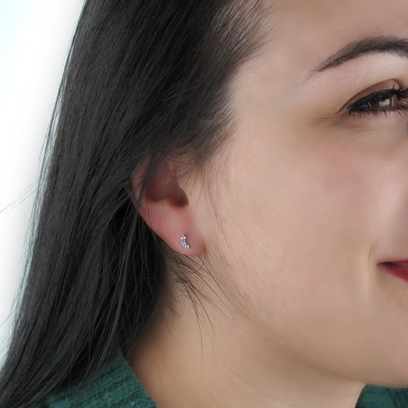 Boucles d'oreilles Carador Trilogie Topaze et or blanc 375/000