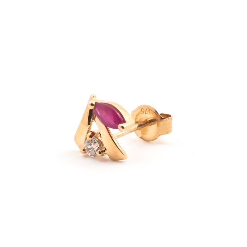 Boucles d'oreilles Carador Oxyde et Rubis en or jaune 375/000