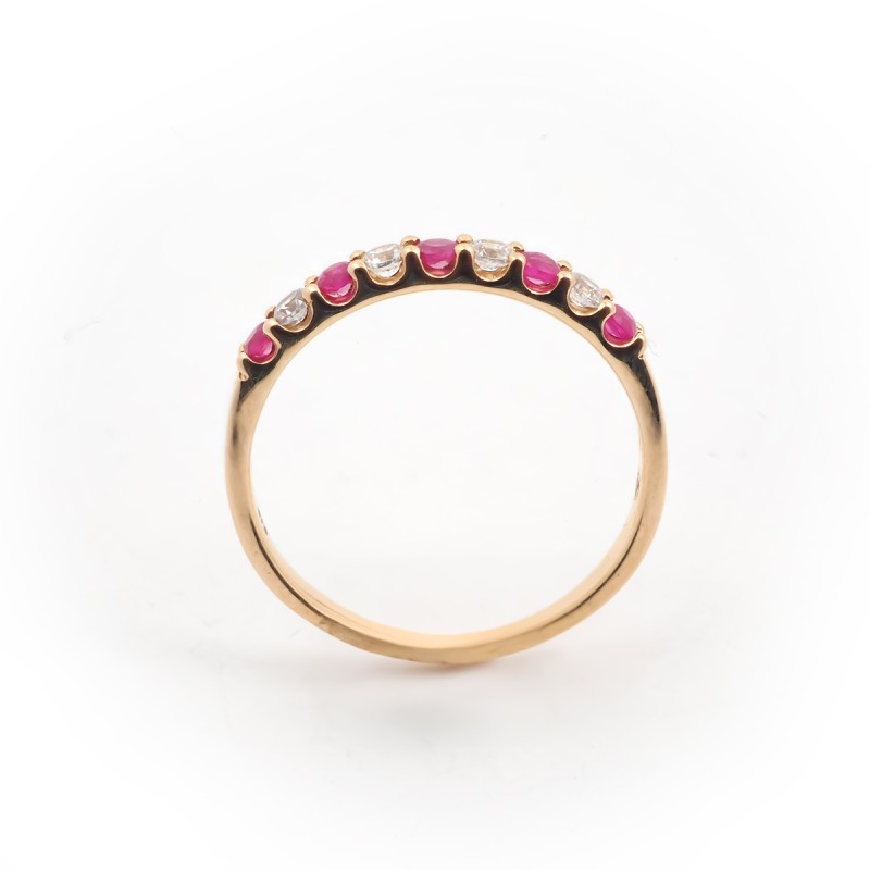 Bague Carador Or jaune 375/000, Oxydes et Rubis