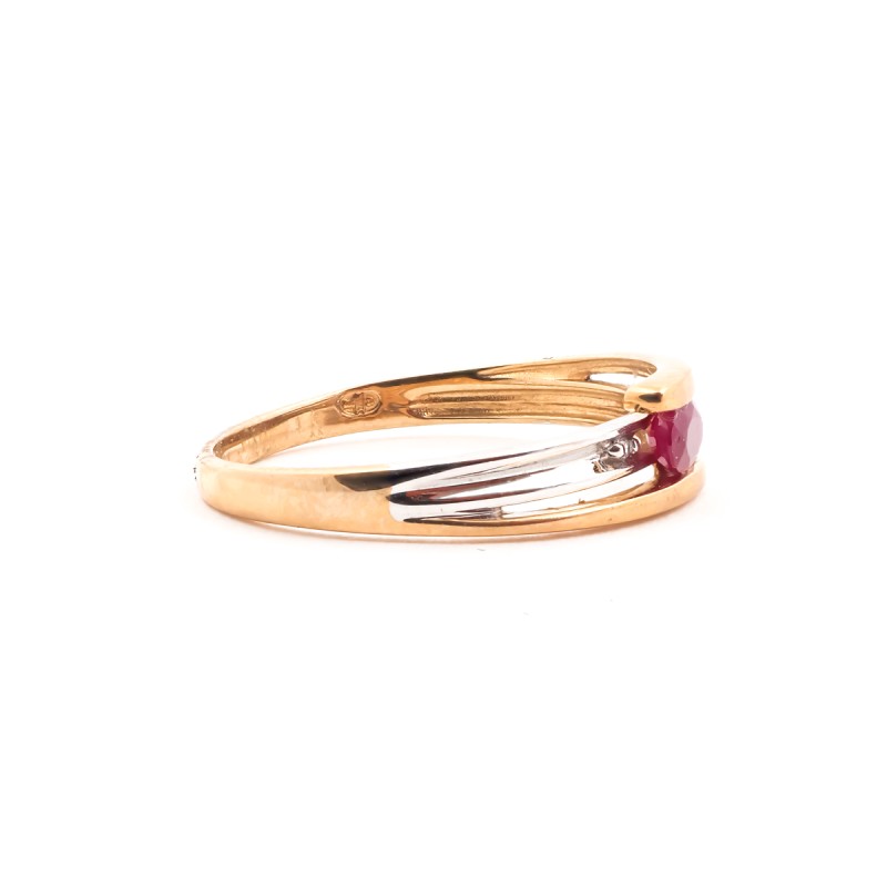 Bague Carador deux ors 375/000 et rubis