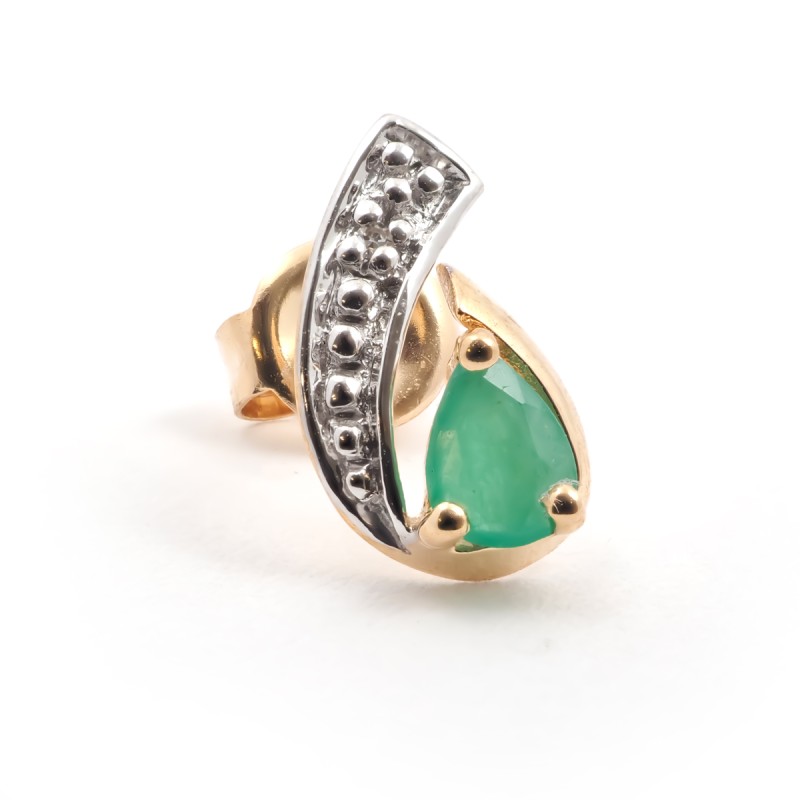 Boucles d'oreilles Carador Or jaune 375/000 et émeraude