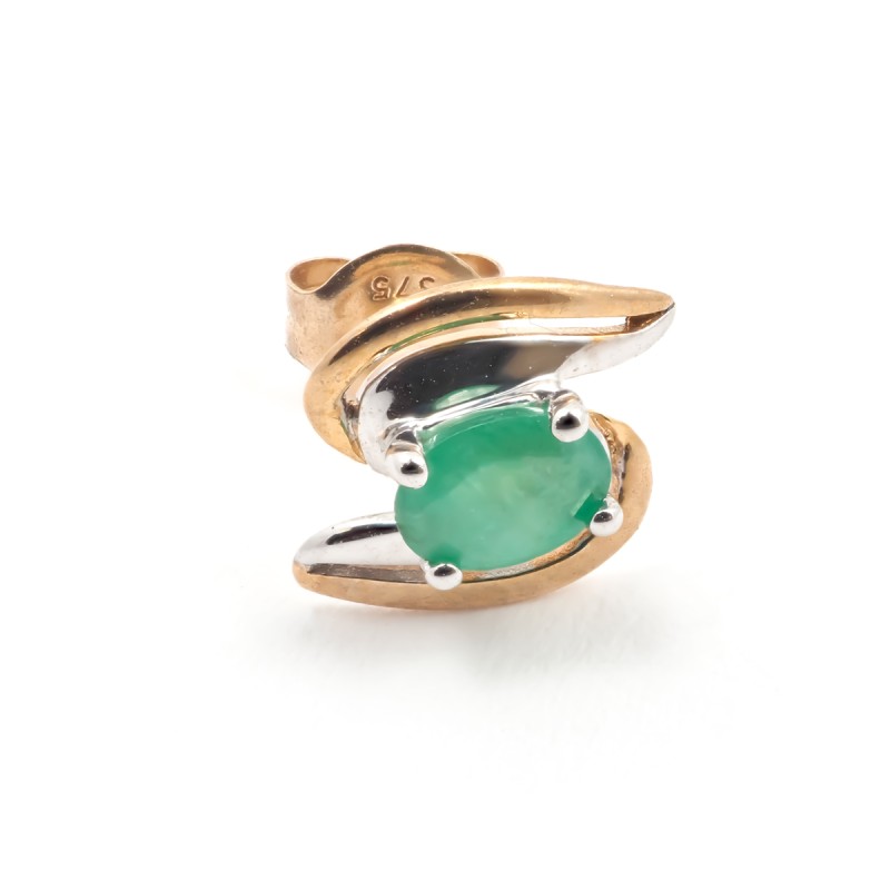 Boucles d'oreilles Carador Or bicolore 375/000 et émeraude