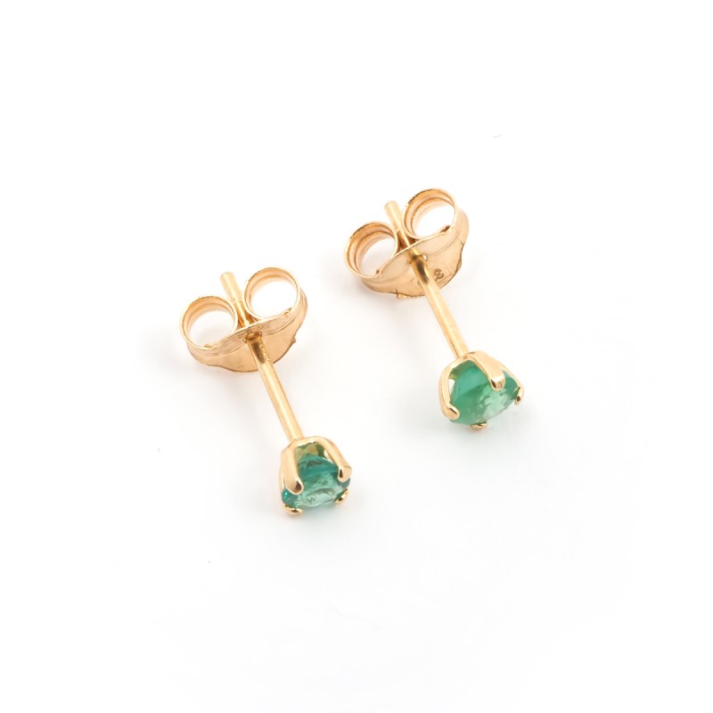 Boucles d'oreilles clous Carador or jaune 375/000 et pierre fines