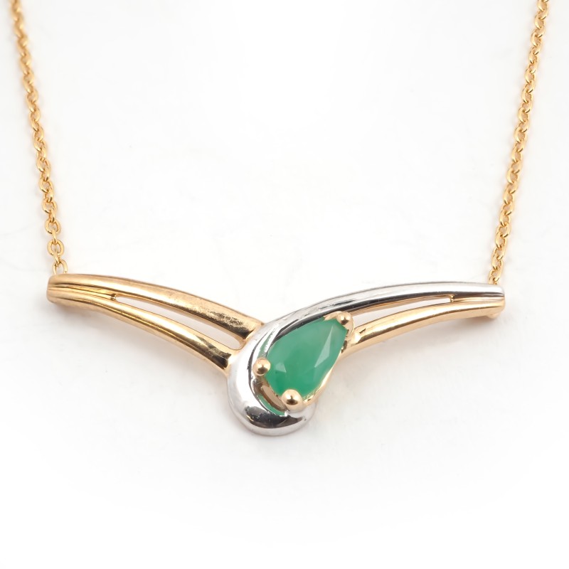 Collier Carador or 375/000 et Emeraude