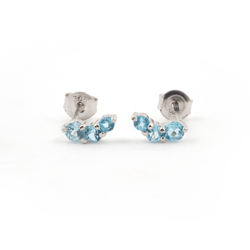 Boucles d'oreilles Carador Trilogie Topaze et or blanc 375/000