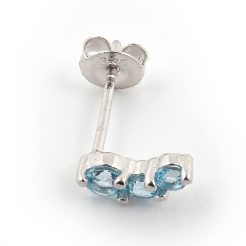 Boucles d'oreilles Carador Trilogie Topaze et or blanc 375/000