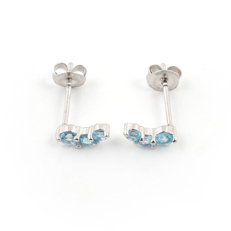 Boucles d'oreilles Carador Trilogie Topaze et or blanc 375/000