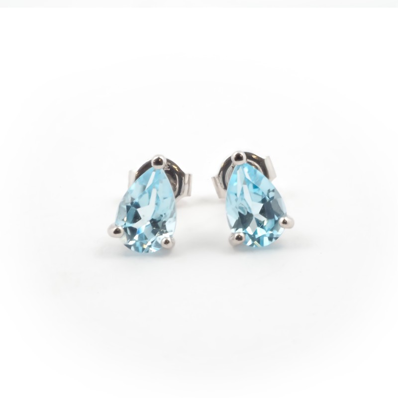 Boucles d'oreilles Carador Or blanc 375/000 et Topaze