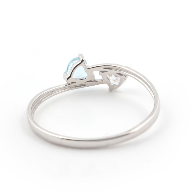 Bague Carador Or blanc 375/000, topaze et Oxydes de Zirconium