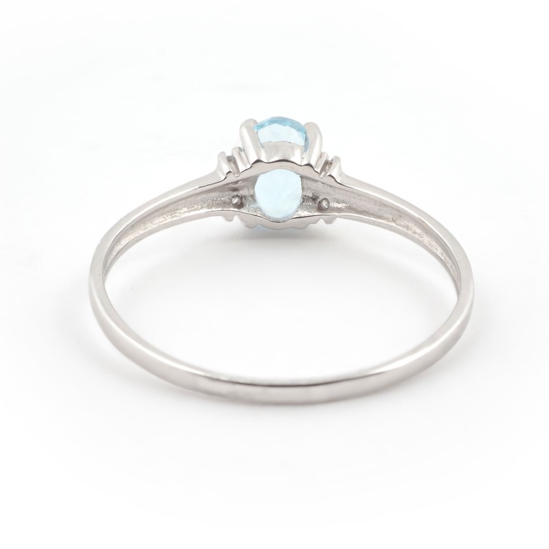 Solitaire accompagné Carador Or blanc 375/000 et Oxydes de zirconium