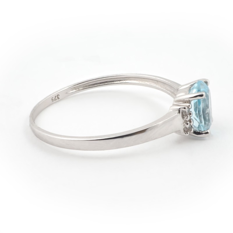 Solitaire accompagné Carador Or blanc 375/000 et Oxydes de zirconium