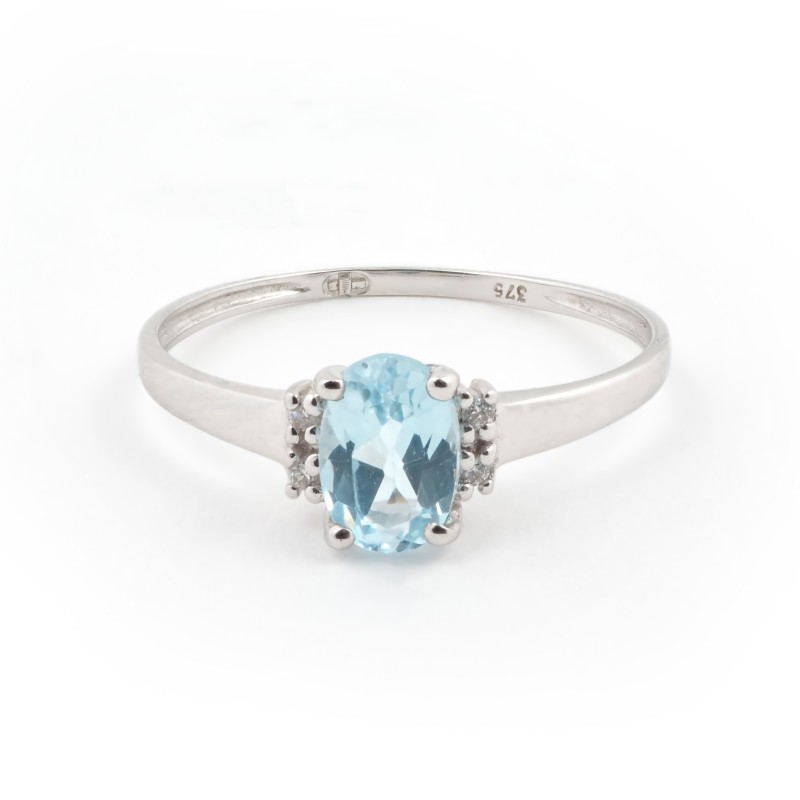 Solitaire accompagné Carador Or blanc 375/000 et Oxydes de zirconium