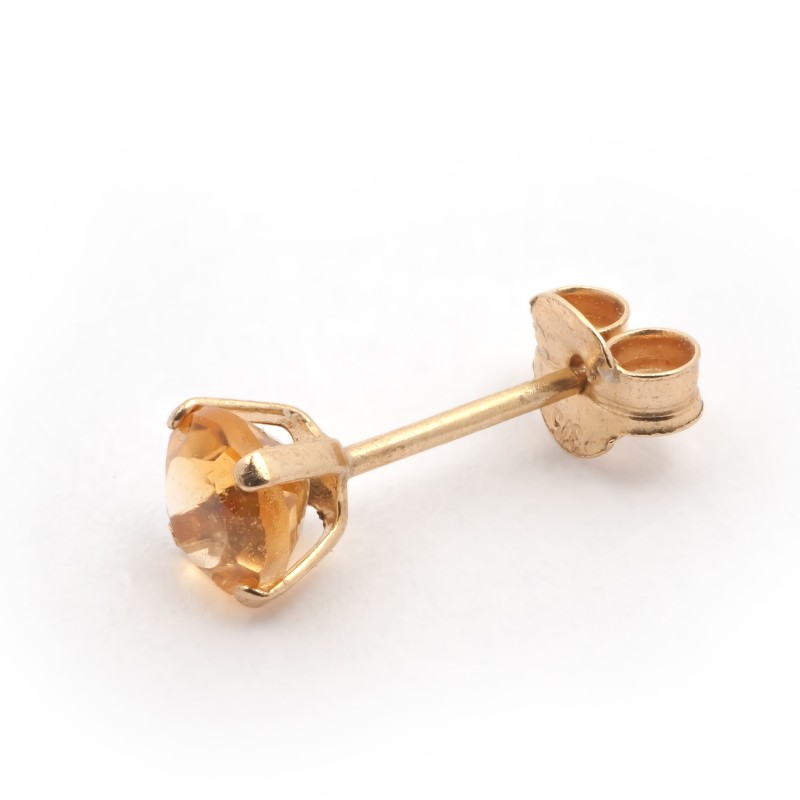 Boucles d'oreilles clous Carador or jaune 375/000 et citrine