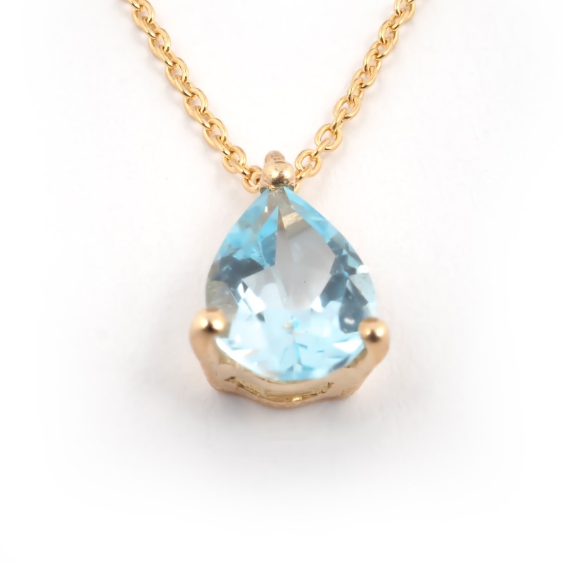 Collier Carador Or jaune 375/000 et Topaze forme poire