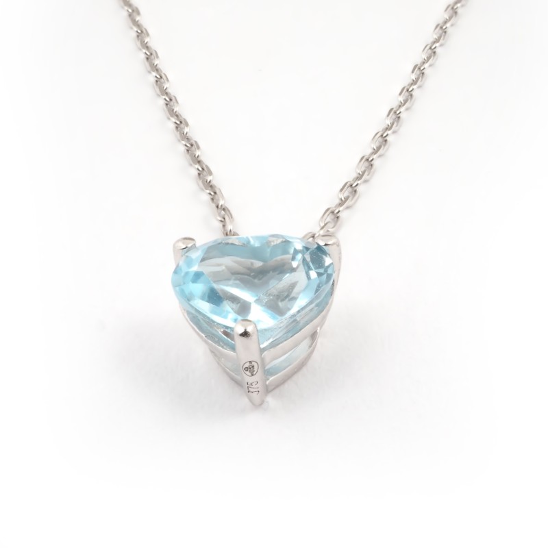 Collier Carador Or blanc 375/000e et Topaze