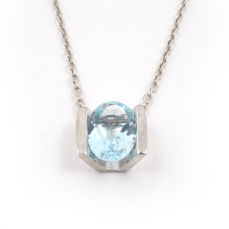 Collier Carador Moderne Or blanc 375/000e