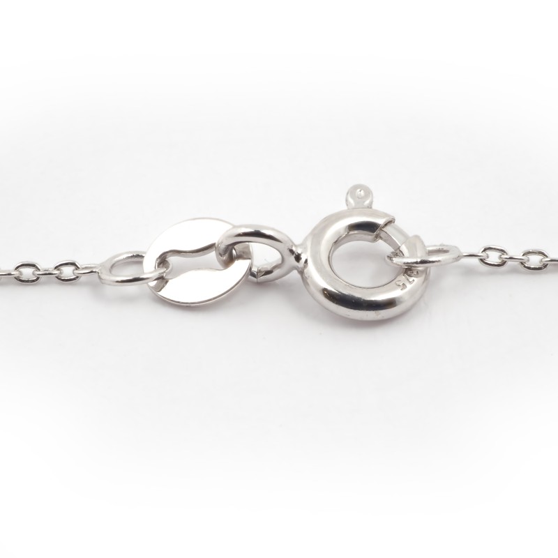 Collier Carador Or blanc 375/000, Topaze, forme poire