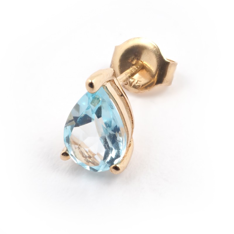 Boucles d'oreilles Carador Topaze 1.00 cts et Or jaune 375/000