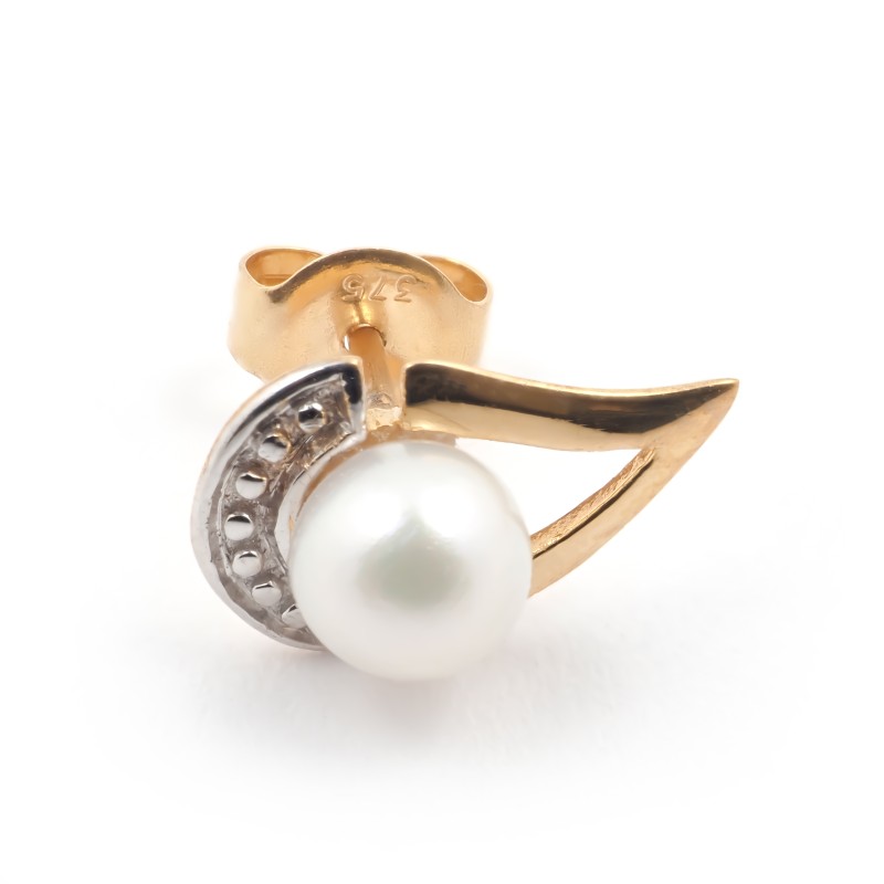 Carador - Boucles d'oreilles Perle et Or jaune 375/000 forme larme